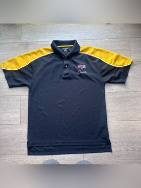 Corvette‎ Polo Shirt Men’s Medium Black Yellow Performance Golf Shirt